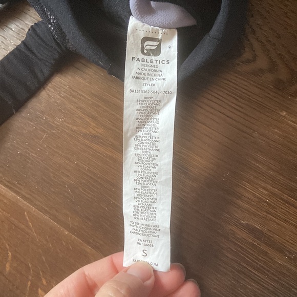 Fabletics sports bra. Black with lace. Small - Picture 3 of 4